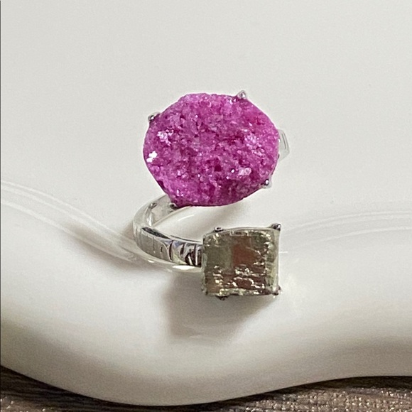 Ruby with pyrite statement ring - Picture 4 of 16